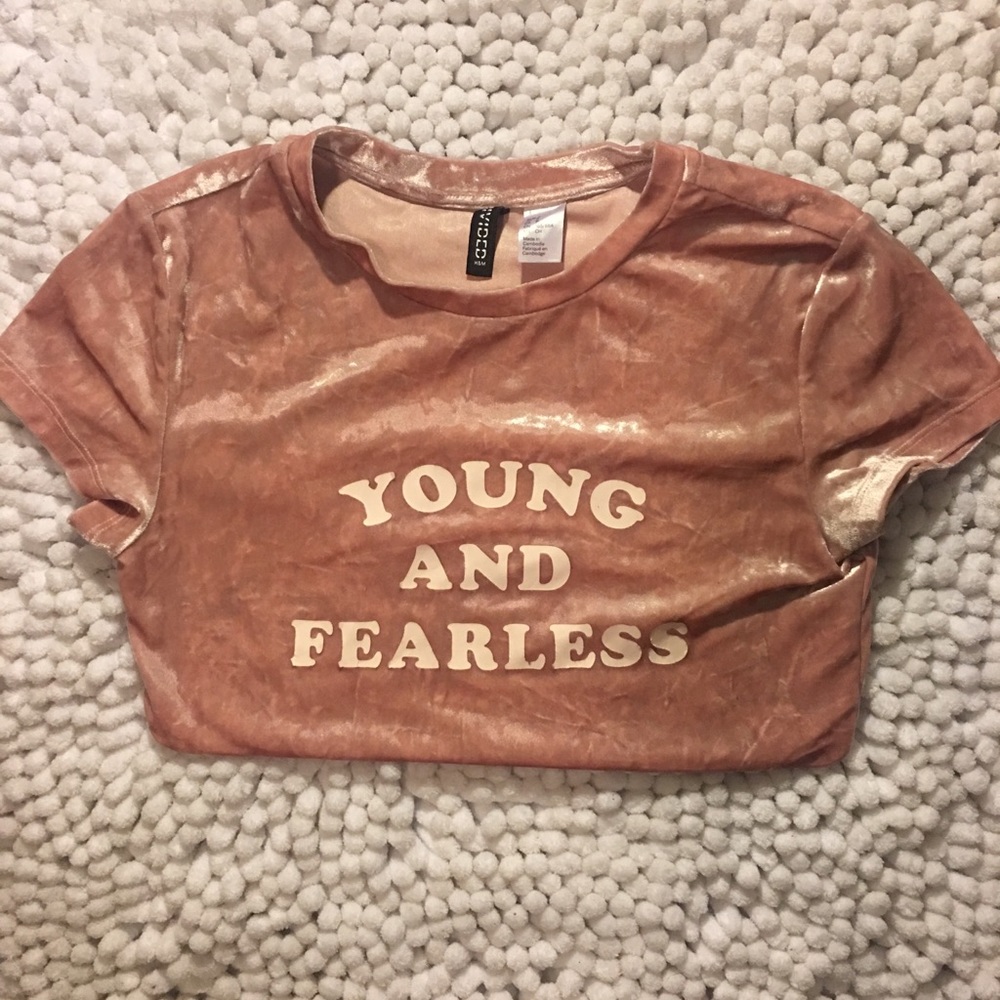 Pink velvet crop top